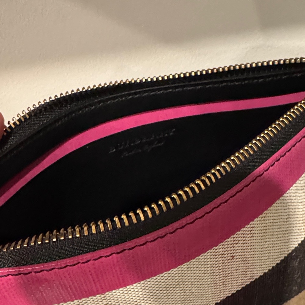 Burberry Canvas Pouch with Pink Trim - Picture 5 of 8